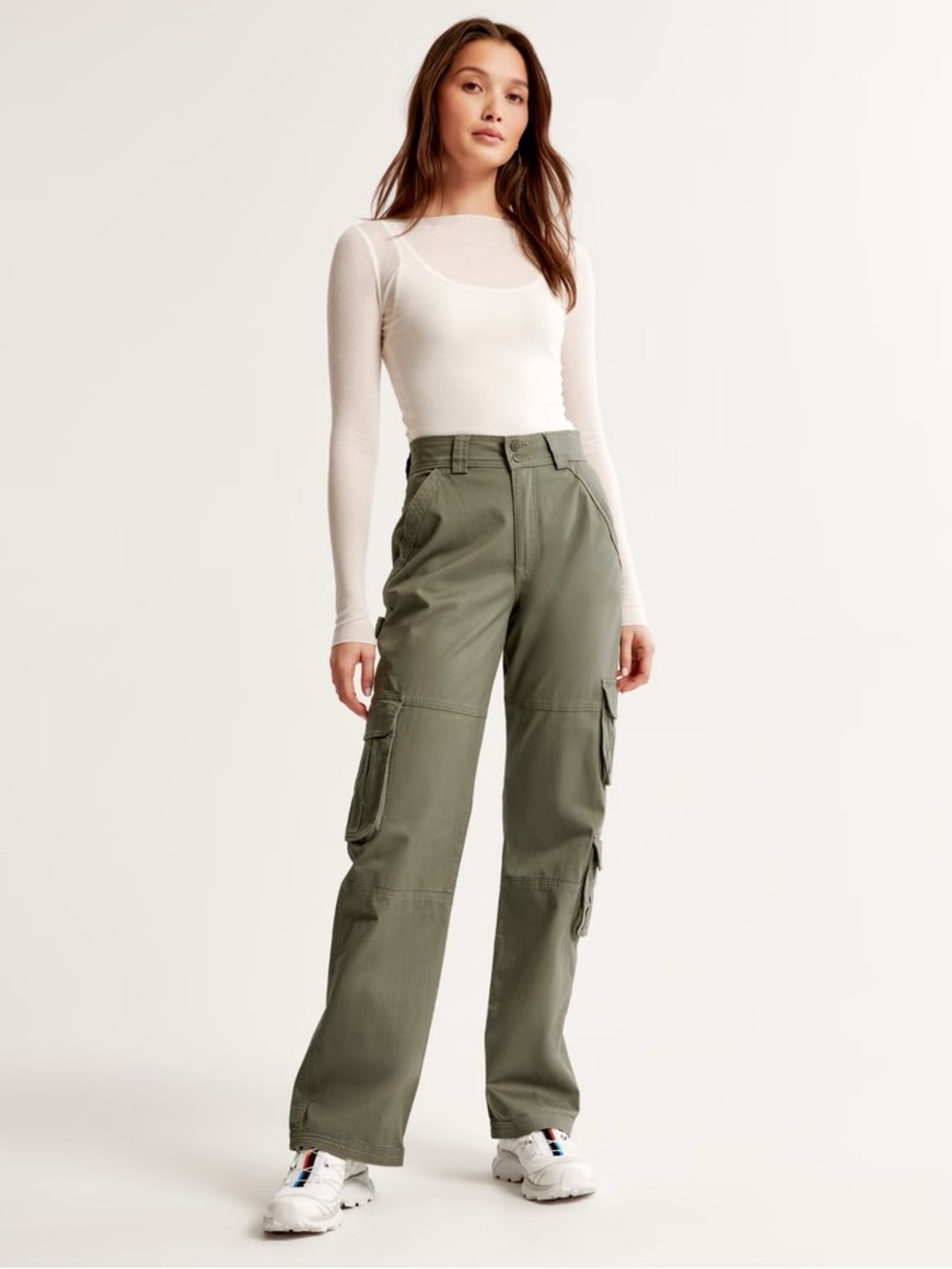 Abercrombie Relaxed Cargo Pants Sz 26 LONG